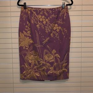 Silk embroidered skirt